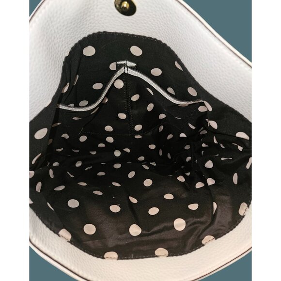 Ann Klein Faux Leather Off White Multi Compartment Shoulder Bag - Picture 13 of 14